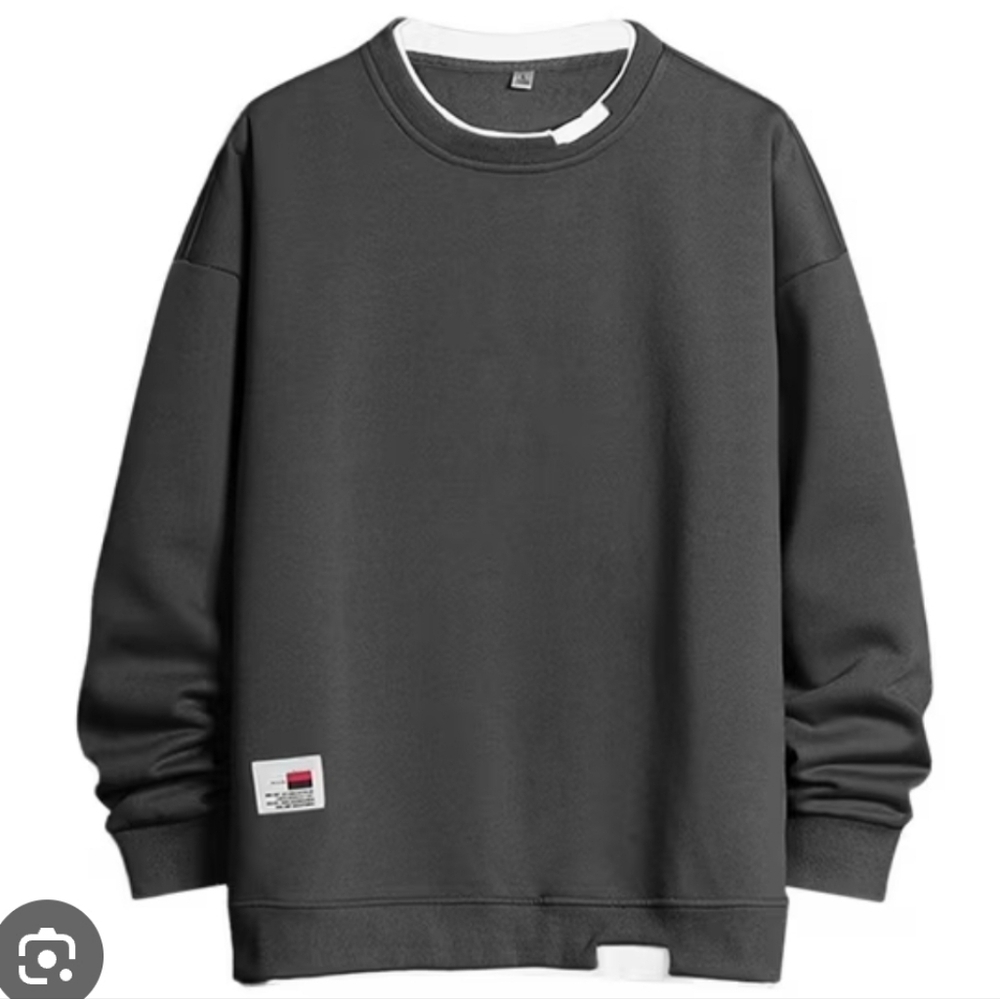 Pedort Mens Crew Neck Sweatshirt Long Sleeve Casual Loose Comfy Pullover Sz XL.